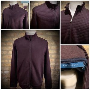 XL Perry Ellis Europe Purple Polyester Light  Bomber Jacket 🔥🔥🔥🔥🔥🔥